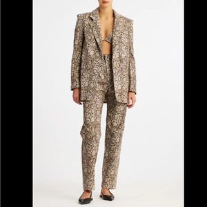 RONNY KOBO
Marley Faux Snake-effect Leather Straight-leg Pants In Taupe Multi